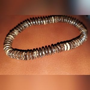 Handmade Coconut Shell Stretch Bracelet.